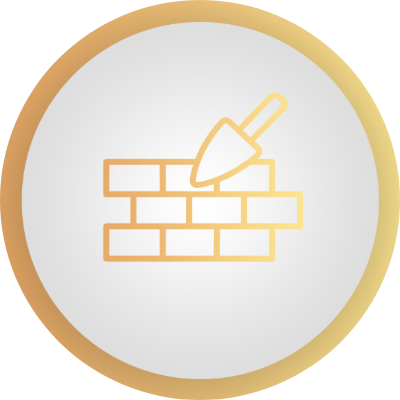 Brick wall and trowel icon representing the Background step